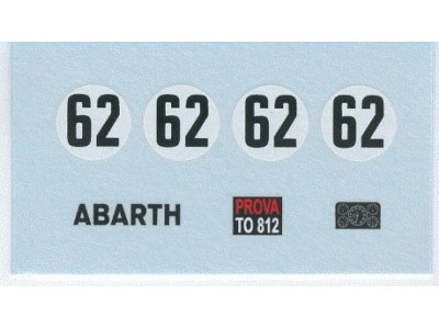 Decal Fiat Abarth 750 # 62 Tubolare Spider Corsa 1960 - scala 1:43 